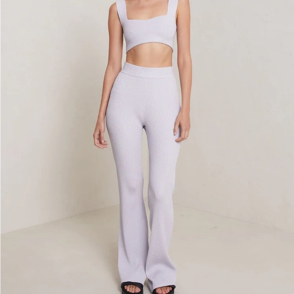 A.L.C Logan Rib Knit Pant in violet silver
